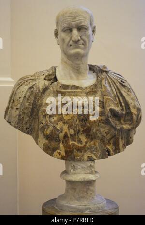 Vespasian (9-79 n. Chr.). Römischer Kaiser. Flavian Dynastie. Büste. 80 N. CHR. Galerie der Kaiser. Nationales Archäologisches Museum. Neapel. Italien. Stockfoto