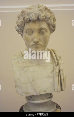 Marcus Aurelius (121-180 n. Chr.). Kaiser von Rom von 161 bis 180.  Antonine Dynastie. Marcus Aurelius als Jugendlicher. AD. 147-151. Archäologische Nationalmuseum. Neapel. Italien. Stockfoto