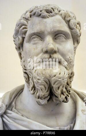 Kaiser Septimius Severus (146-211). Severischen Dynastie. Büste, c. 204 AD. Marmor. Nationales Archäologisches Museum. Neapel. Italien. Stockfoto