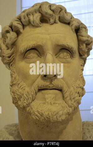 Antoninus Pius (86 AD - 161 n. Chr.). Römischer Kaiser. Nerva Antonine Dynastie. Büste, 138-161 n. Chr.. Nationales Archäologisches Museum, Neapel, Italien. Stockfoto