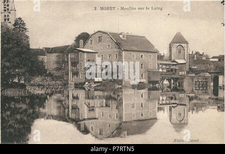 Français: Moret-sur-Loing (Seine-et-Marne, Frankreich), Carte postale Ancienne, Vers 1925. 1927 277 Moret-sur-Loing-FR-77-Vers 1925 - CPA-03 Stockfoto