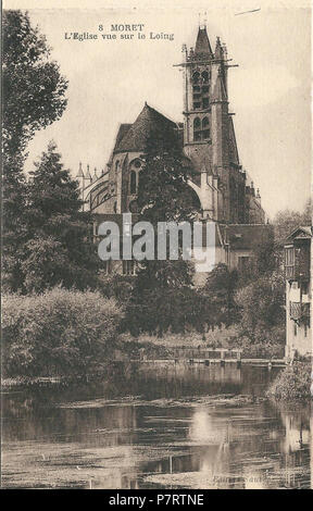 Français: Moret-sur-Loing (Seine-et-Marne, Frankreich), Carte postale Ancienne, Vers 1925. 1927 277 Moret-sur-Loing-FR-77-Vers 1925 - CPA-08 Stockfoto