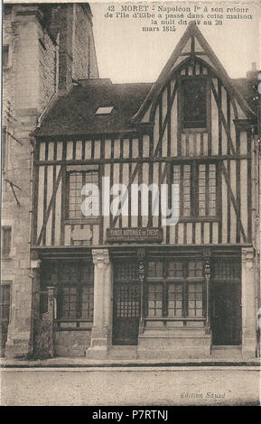 Français: Moret-sur-Loing (Seine-et-Marne, Frankreich), Carte postale Ancienne, Vers 1925. 1927 277 Moret-sur-Loing-FR-77-Vers 1925 - CPA-12 Stockfoto