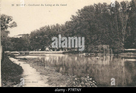 Français: Moret-sur-Loing (Seine-et-Marne, Frankreich), Carte postale Ancienne, Vers 1925. 1927 277 Moret-sur-Loing-FR-77-Vers 1925 - CPA-20 Stockfoto