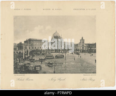410 Bronisław Wilkoszewski, "Widoki m. Łodzi" - Nowy Rynek Stockfoto