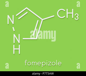 Fomepizole Methanolvergiftung Gegenmittel Molekül. Skelettmuskulatur Formel. Stockfoto