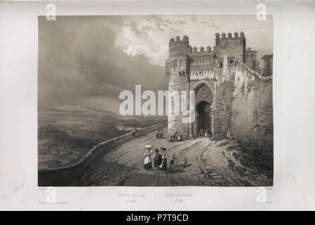 3 1850, España artística y monumental, Vistas y Descripción de los Sitios y monumentos más Honoratioren de España, Vol 3, Puerta del Sol de Toledo Stockfoto