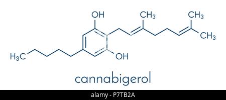 Cannabigerol Cannabinoid-Molekül. Skelettformel. Stock Vektor