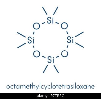 Octamethylcyclotetrasiloxane (D4 Silikon) Molekül. Skelettformel. Stock Vektor