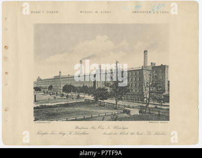 410 Bronisław Wilkoszewski, "Widoki m. Łodzi" - Fabryka Abschleppen. Akcyj. K. Scheiblera -2096-17 Stockfoto