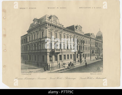 410 Bronisław Wilkoszewski, "Widoki m. Łodzi" - Grand Hotel ich Restauracya -2096-19 Stockfoto