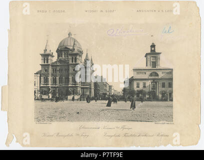 410 Bronisław Wilkoszewski, "Widoki m. Łodzi" - Kościół Ewangelicki Stej. Trójcy - 2096-23 Stockfoto