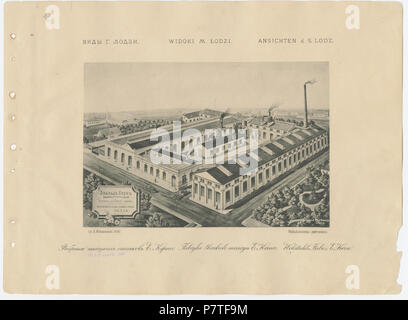 410 Bronisław Wilkoszewski, "Widoki m. Łodzi" - Fabryka Maszyn E. -2096-30 Tkackich Kerna Stockfoto