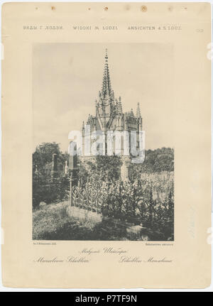 410 Bronisław Wilkoszewski, "Widoki m. Łodzi" - Mauzoleum Scheiblera -2096-28 Stockfoto