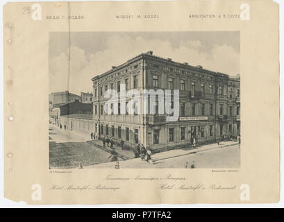 410 Bronisław Wilkoszewski, "Widoki m. Łodzi" - Hotel manteufel ich Restauracya -2096-33 Stockfoto