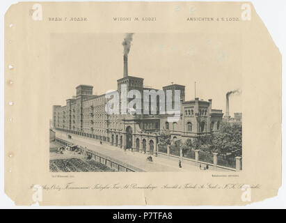 410 Bronisław Wilkoszewski, "Widoki m. Łodzi" - Fabryka Abschleppen. Ak. Poznańskiego -2096-4 Stockfoto