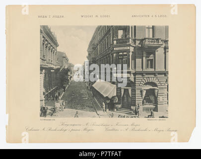410 Bronisław Wilkoszewski, "Widoki m. Łodzi" - Cukiernia A. Roszkowskiego ich pasaż Meyera Stockfoto