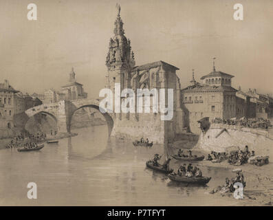 3 1850, España artística y monumental, Vistas y Descripción de los Sitios y monumentos más Honoratioren de España, Vol 3, Yglesia de San Antonio Abad de Bilbao (7/8) Stockfoto