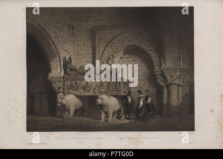 3 1850, España artística y monumental, Vistas y Descripción de los Sitios y monumentos más Honoratioren de España, Vol 3, de sepulcro Fernán Pérez de Andrade de Betanzos Stockfoto