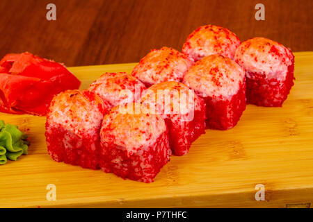 Gebackene Brötchen mit Krabbenfleisch Stockfoto