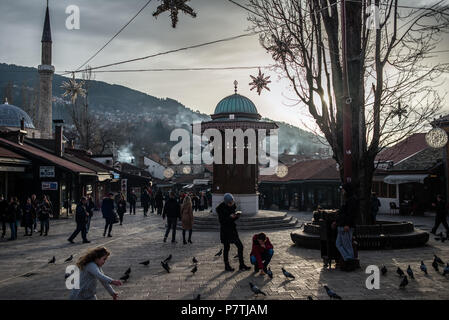 Sebilj Brunnen, Altstadt von Sarajevo, Bosnien und Herzegowina Stockfoto