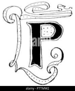 (Nach reusableart Anfrage gelöscht.). Datum unbekannt 41 Beribboned Buchstabe P Stockfoto