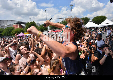 San Antonio, USA. 7. Juli 2018. ROB DAMIANI von Rob Broco führt während der Vans Warped Tour Juni 7, 2018 in San Antonio, Texas. Credit: Robin Jerstad/Alamy leben Nachrichten Stockfoto