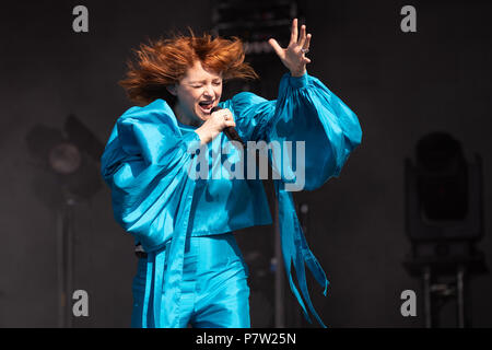 Hyde Park, UK. 7 Uhr Juli 2018 Hubert von Goisern auf Britische Sommerzeit, mit Alison Goldfrapp, Großbritannien. Hyde Park London durchführen. © / alamy Leben Nachrichten Stockfoto