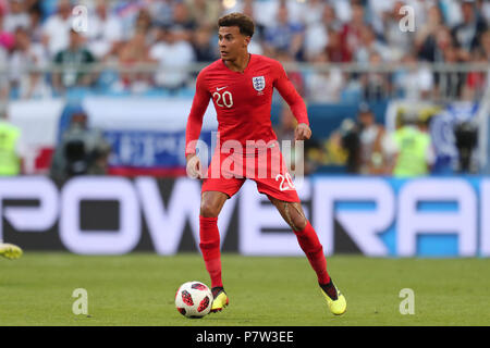 Moskau, Russland. 07 Juli, 2018. Dele Alli ENGLAND SCHWEDEN V England, 2018 FIFA WORLD CUP RUSSLAND, 07. Juli 2018 GBC 9454 Schweden v England 2018 FIFA WM Stadion Spartak Moskau Russland STRENG REDAKTIONELLE VERWENDUNG NUR. Wenn der Spieler/Spieler in diesem Bild dargestellt ist/Spielen für einen englischen Club oder das England National Team. Dann ist dieses Bild darf nur für redaktionelle Zwecke verwendet werden. Keine kommerzielle Nutzung. Credit: Allstar Bildarchiv/Alamy leben Nachrichten Stockfoto