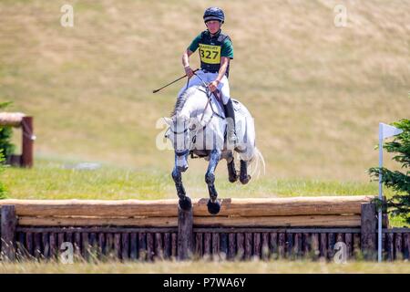 Somerset, UK. 07 Juli, 2018. Toby Pigott reiten Freestyler. GBR. CIC**. Abschnitt D. Querfeldein. St James Place Barbury Horse Trials. Horse Trials. Barbury Castle. Wroughton. Somerset. UK. 07.07.2018. Credit: Sport in Bildern/Alamy leben Nachrichten Stockfoto