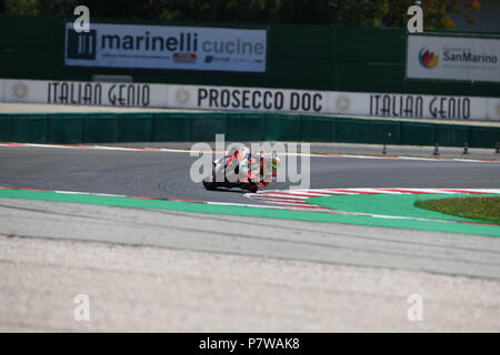 Misano, Italien. 8. Juli 2018. 7 Chaz Davies GBR Ducati Panigale R Aruba.it Racing Ducati während der MOTUL FIM Superbike Meisterschaft - Italienisch runden Sonntag Rennen während der World Superbikes-Stromkreis PIRELLI Riviera di Rimini rund, 6. - 8. Juli 2018 in Misano, Italien. Quelle: Fabio Averna/Alamy leben Nachrichten Stockfoto