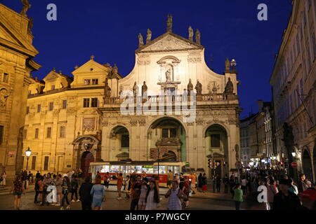 Kirche des Heiligen Erlösers, Ritter des Kreuzes Square, Staré Město (Altstadt), Prag, Tschechien (Tschechische Republik), Europa Stockfoto