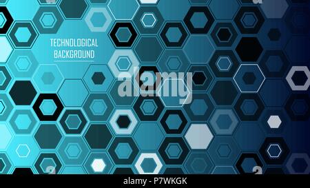 Technologischer Hintergrund aus Sechsecken und Zahlen Stock Vektor