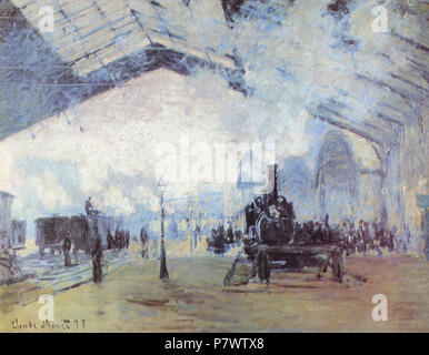 . Deutsch: Bahnhof Saint Lazare in Paris Ankunft der Normandie Bahnhof, Gare Saint-Lazare ca. 1877 92 Claude Monet003 Stockfoto