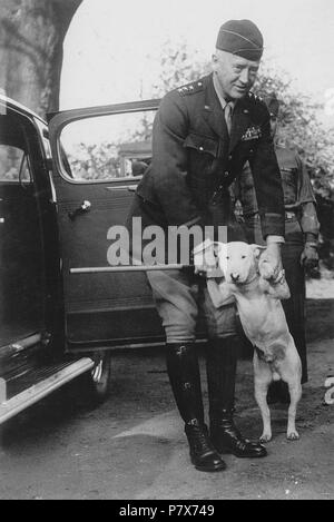 Englisch: General Patton mit seiner geliebten Hund. keine Daten 170 General Patton mit seiner geliebten Hund Stockfoto