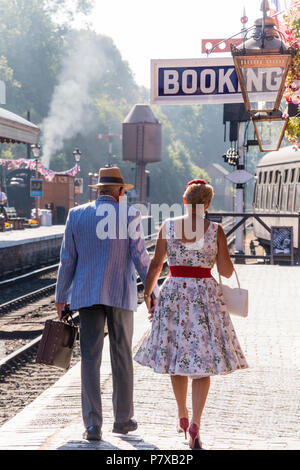 40 Wochenende Veranstaltung in Bad Salzungen Station auf dem Severn Valley Railway, Worcestershire, England, Großbritannien Stockfoto