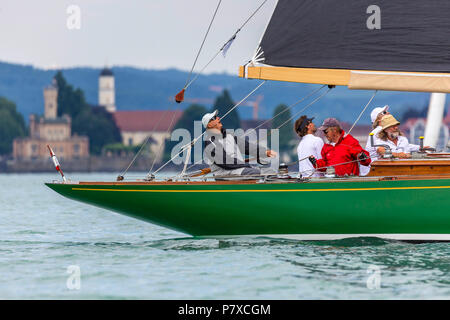 DEU; Deutschland, Langenargen, 03.07.2018: 8 Herr Wm 2018, Yacht Club Langenargen, Bodensee. König Harald V. von Norwegen als S Stockfoto