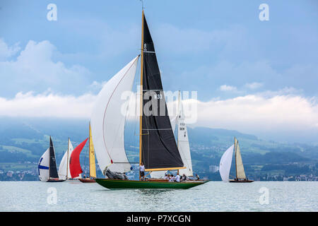 DEU; Deutschland, Langenargen, 03.07.2018: 8 Herr Wm 2018, Yacht Club Langenargen, Bodensee. Stockfoto