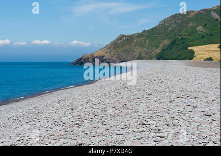 Bossington Strand Porlock Bay, Exmoor Küste, Somerset Stockfoto