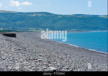 Bossington Strand Porlock Bay, Exmoor Küste, Somerset Stockfoto