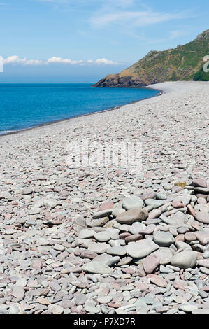 Bossington Strand Porlock Bay, Exmoor Küste, Somerset Stockfoto