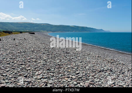 Bossington Strand Porlock Bay, Exmoor Küste, Somerset Stockfoto