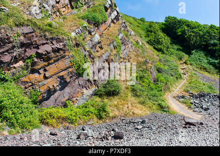 Bossington Strand Porlock Bay, Exmoor Küste, Somerset Stockfoto