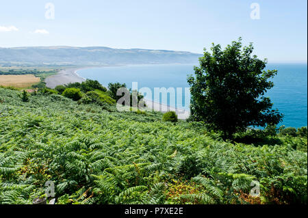 Bossington Strand Porlock Bay, Exmoor Küste, Somerset Stockfoto