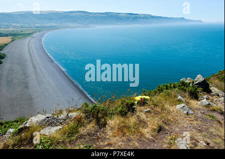 Bossington Strand Porlock Bay, Exmoor Küste, Somerset Stockfoto