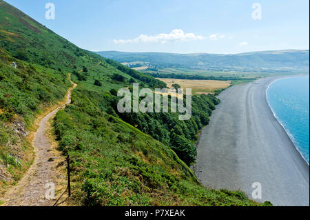 Bossington Strand Porlock Bay, Exmoor Küste, Somerset Stockfoto