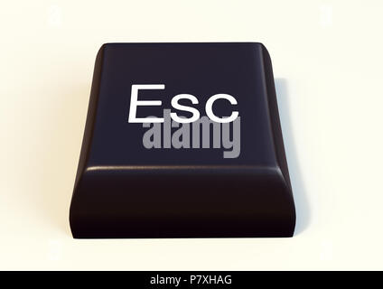 Eine 3D-Darstellung der esc-Taste aus der Tastatur Stockfoto