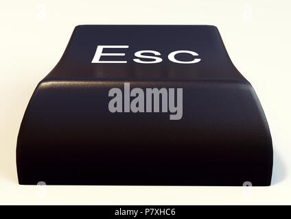 Eine 3D-Darstellung der esc-Taste aus der Tastatur Stockfoto