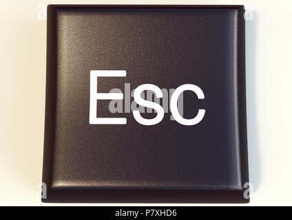 Eine 3D-Darstellung der esc-Taste aus der Tastatur Stockfoto