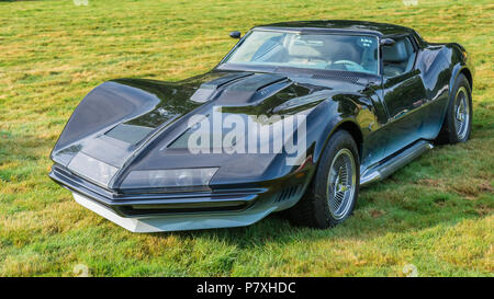 GROSSE POINTE SHORES, MI/USA - Juni 17, 2018: 1969 Chevrolet Corvette Manta Ray ZL-1 Concept Car auf der EyesOn Design Show, in der Nähe von Detroit, Michigan. Stockfoto